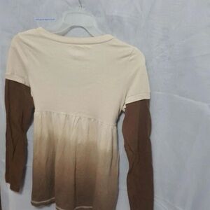 SO Lovely Beige&brown Tie-Dye Top